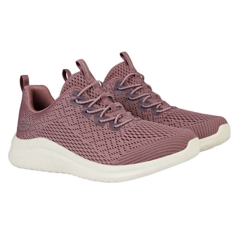 New in Box Skechers UltraFlex Bungee Shoe Air-Cooled Memory Foam Mauve Size 9